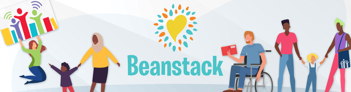 Illustrated people together with the Beanstack logo.